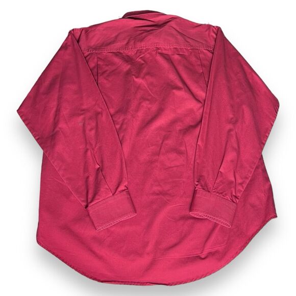 Bugle Boy Vintage Dark Red Long Sleeve Button Up Shirt Logo Pocket Men’s Size M - Picture 5 of 8